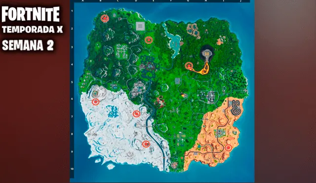 Todos los botes de spray perdidos en el mapa de Fortnite para completar el desafío de Dispara y Pinta de la semana 2 en la temporada 10 del videojuego.