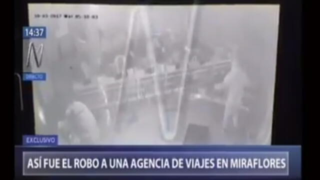 Miraflores: cámaras de seguridad registran el robo a una agencia de viajes [VIDEO]