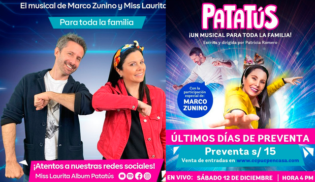 Marco Zunino y Miss Laurita realizarán un singular musical virtual en escenario 3D. Foto: Difusión