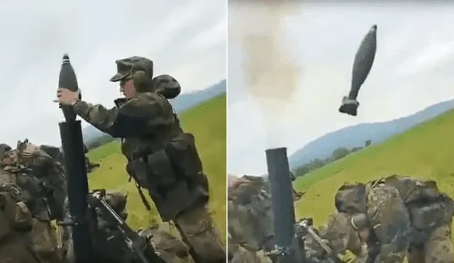 Youtube: proyectil se elevó solo un par de metros y cayó sobre grupo de soldados [VIDEO]