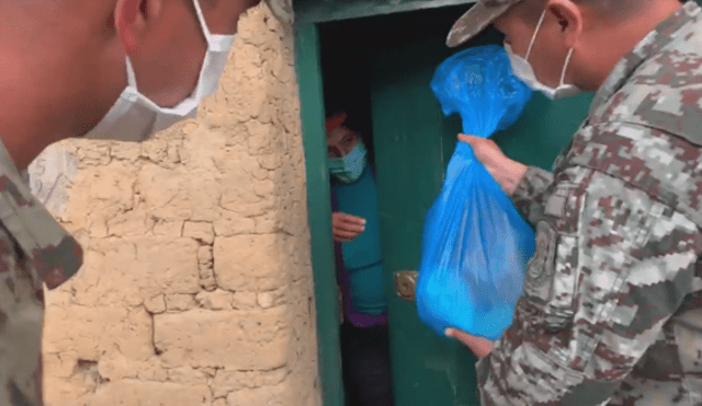 Militares donan víveres a familias vulnerables Huamachuco - La Libertad