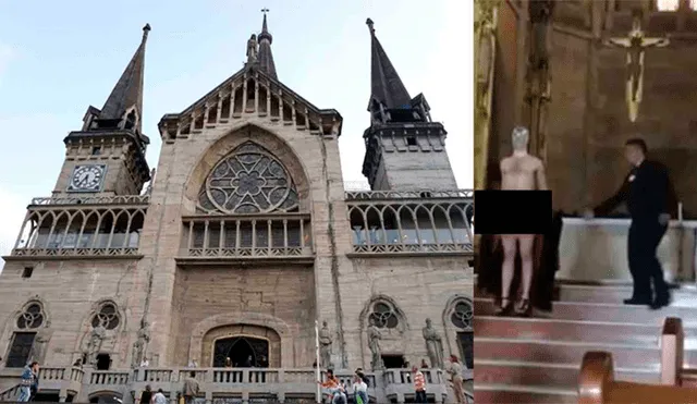Hombre se desnuda dentro de una iglesia frente a decenas de fieles [VIDEO] 