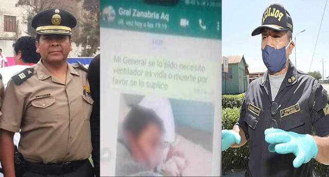 Se viralizó capturas de los mensaje de WhatsApp que el agente le envió al general de la IX Macro Regional Policial, Víctor Zanabria.