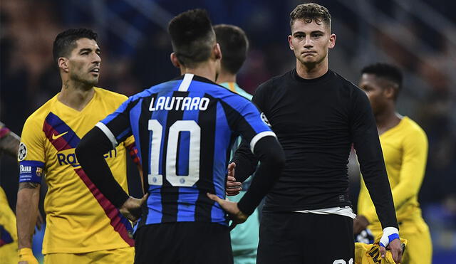 Inter perdió con Barcelona en Italia y quedó fuera de la Champions League. Foto:  AFP