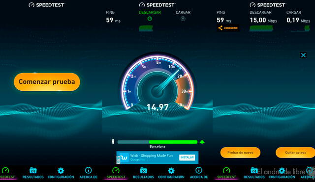 Es recomendable utilizar test de velocidad que cuenten con apps para smartphones. Foto: Tv Fuego.