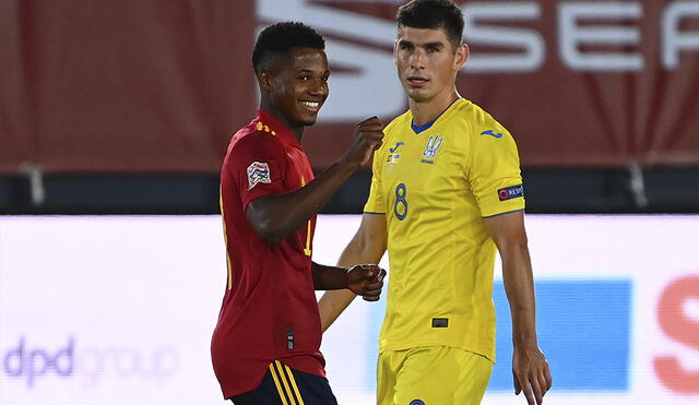 Ansu Fati se convirtió en el jugador más joven en anotar un gol en la selección española. Foto: AFP