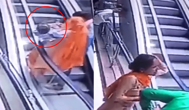 Niño cae al vacío cuando sus padres se tomaban selfie en escalera eléctrica [VIDEO]