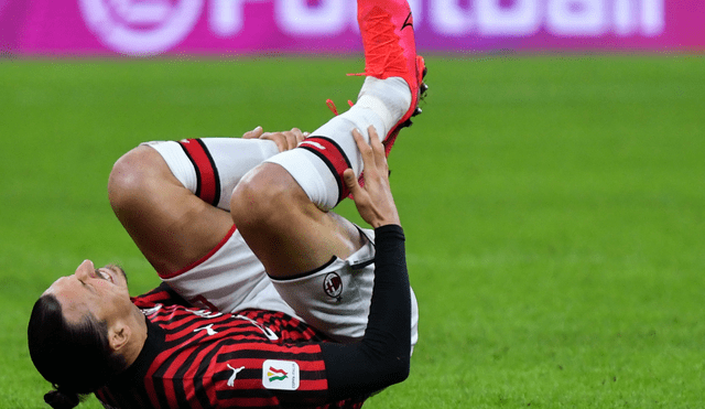 Zlatan Ibrahimovic se lesionó entrenando con el AC Milan. Foto: AFP