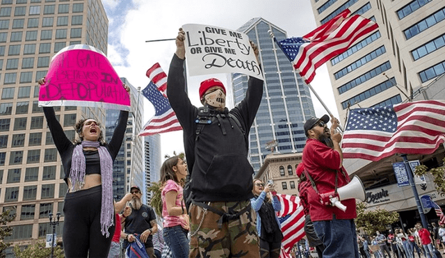 Las protestas en Estados Unidos se están incrementando en medio de la crisis del coronavirus.