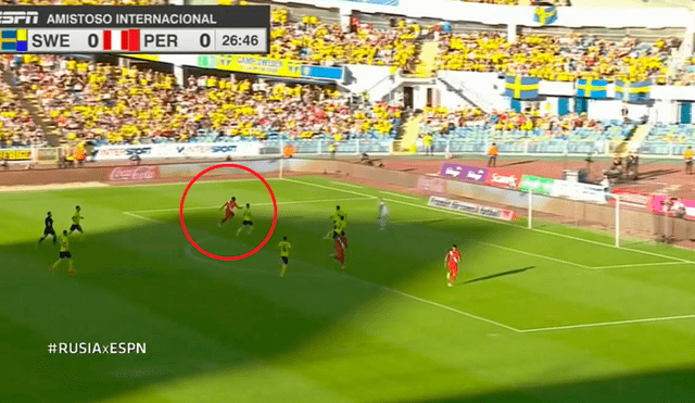 Perú vs Suecia: Jefferson Farfán falló clara ocasión de gol [VIDEO]