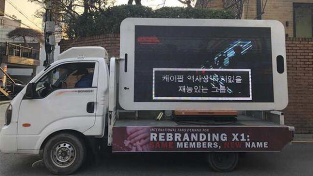 Fans de X1 en Corea del Sur contratan pantallas LED para pedir que el grupo retome sus actividades