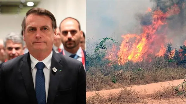 Bolsonaro cede ante las diversas presiones por los incendios en la Amazonía. Fotos: AFP/EFE.