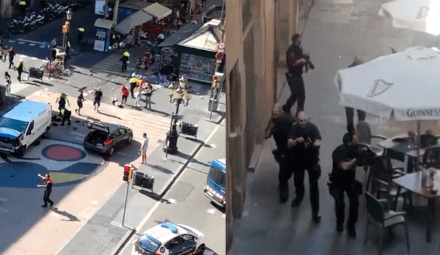Atentado en Barcelona: Videos registran la balacera después del atropello masivo