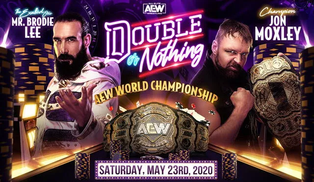 Jon Moxley vs. Brodie Lee por el Campeonato Mundial de AEW en Double or Nothing. Foto: AEW