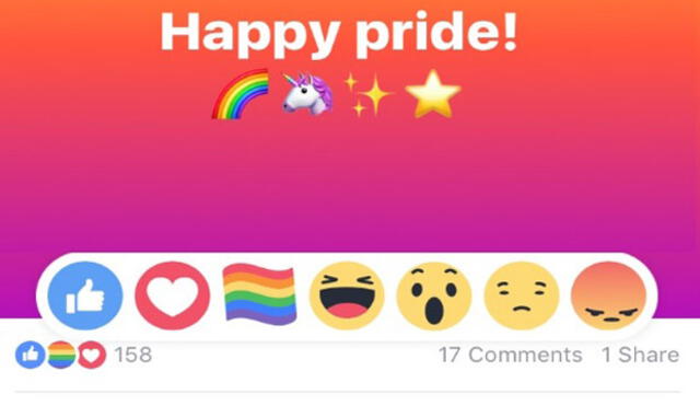 Facebook utiliza la bandera LGBT para presentar una nueva reacción: ‘Me enorgullece’ [FOTOS]