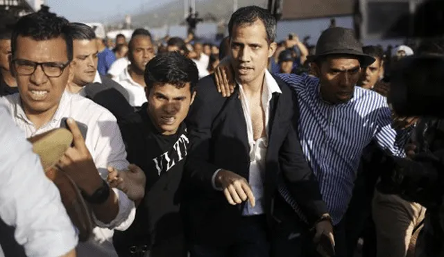 Juan Guaido llegada a Venezuela. Foto: AFP.