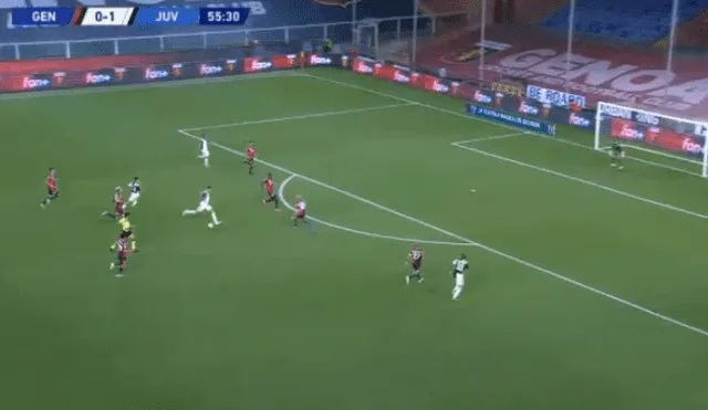 Juventus vs. Genoa: Cristiano Ronaldo anota golazo desde fuera del área. Captura: ESPN