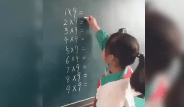 Facebook Viral: Niña enseña curioso truco para resolver la tabla del 9 rápidamente [VIDEO]