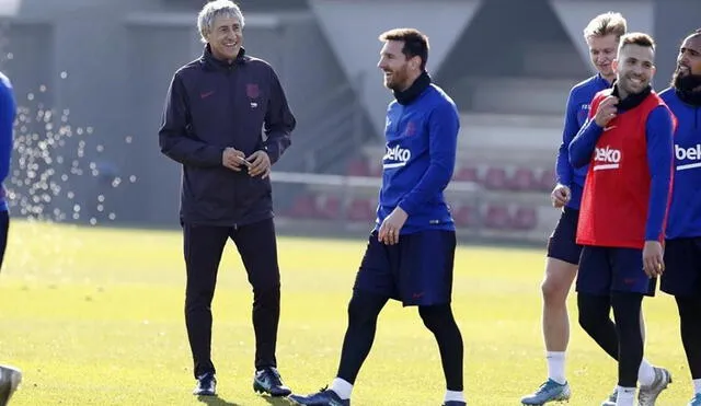 El técnico se mostró confiado en la capacidad de sus jugadores, sobre todo Messi, para campeonar. Foto: Barcelona.