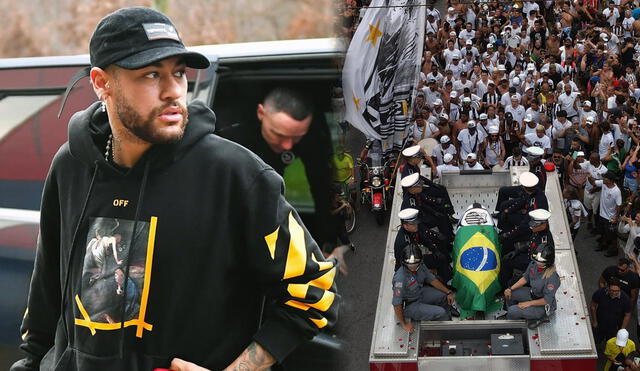 Neymar no llegó al estadio Urbano Caldeira de Vila Belmiro, hogar del Santos, para despedir a Pelé. Foto: EFE/composición LR