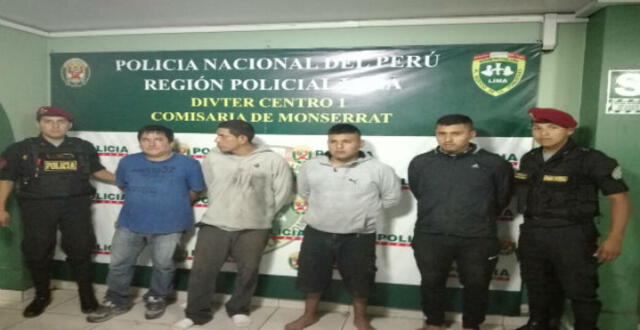Siete delincuentes detenidos tras una balacera en el Centro de Lima