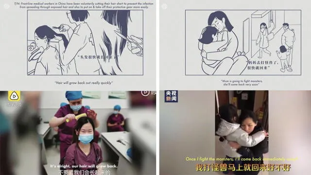 El video musical fue preparado con ilustraciones de momentos conocidos por la población china, en especial en los centros médicos.
