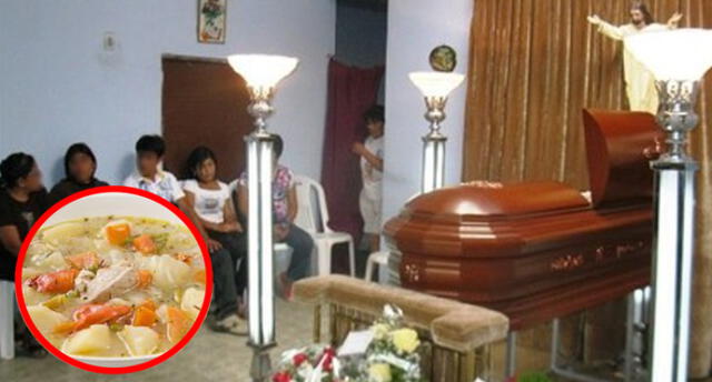 Hombre muere tras comer sopa de pollo en velorio en Arequipa