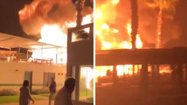 Incendio y explosiones alarmaron playa Las Palmas en Asia [VIDEOS]