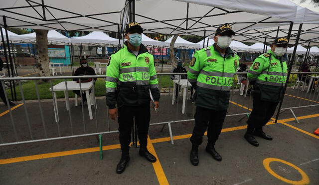 Policías de Junín se recuperan del coronavirus. Créditos: Jorge Cerdán / La República.