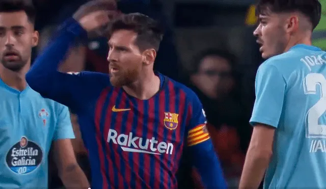 Lionel Messi con gestos e insultos reclamó al árbitro del Barcelona – Celta de Vigo [VIDEO]