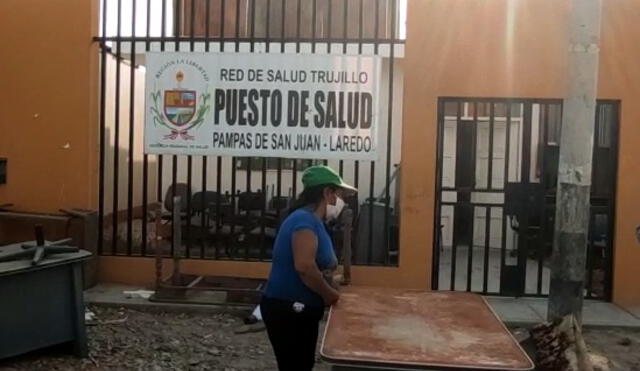 Puesto de salud en Pampas de San Juan Laredo esta abandonado funciona como un deposito de mobiliario.