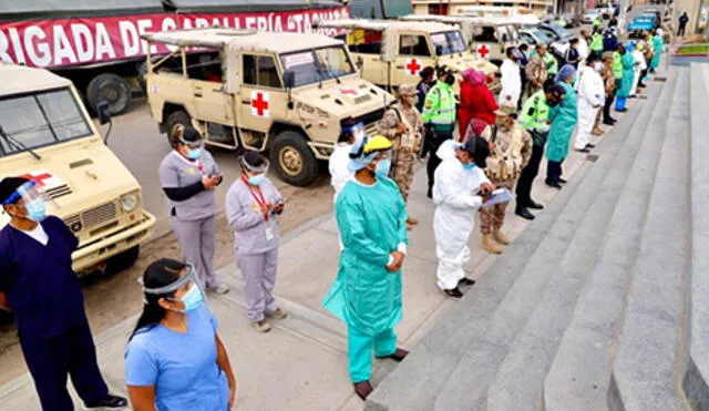 Personal que lucha contra el coronavirus en Alto de la Alianza en Tacna (Foto: Diresa)