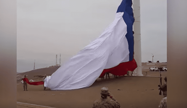 La bandera de Chile no pudo ser izada en el Morro de Arica. Foto: Cooperativa.