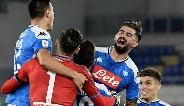 Napoli jugó un partido igualado durante los 90 minutos, pero al final se llevó la victoria en los penales. Foto: AFP.