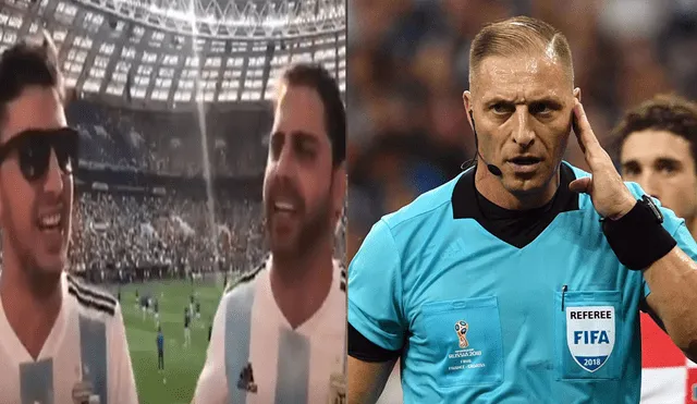 Twitter: Hinchas argentinos dedican canción a árbitro de final de Rusia 2018 [VIDEO]