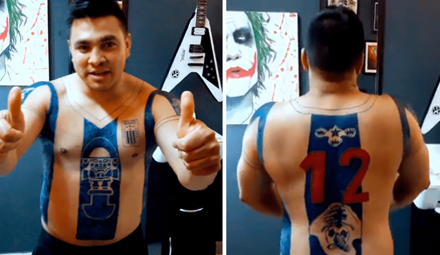 Vía Facebook: En honor a su club un hincha de Alianza Lima se terminó tatuando camiseta blanquiazul [VIDEO] 