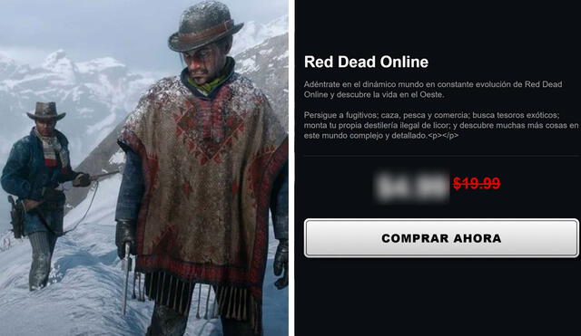 Red Dead Online está disponible para PS4, Xbox One y PC. Se vende ahora con un 75% de descuento. Foto: Rockstar