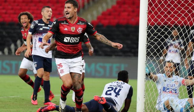 Flamengo gana 2-0 a Junior por la Copa Libertadores 202. Foto: EFE