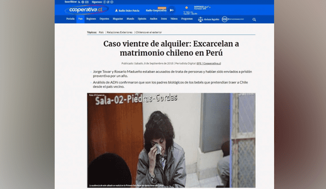 Vientre de alquiler: así informó la prensa chilena sobre la liberación de esposos