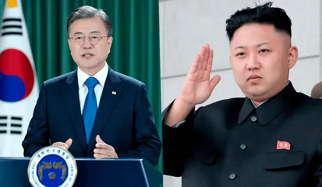 Moon Jae-in, presidente de Corea del Sur, y Kim Jong Un, mandatario de Corea del Norte; ambos líderes han paralizado su ronda de diálogos desde junio de 2020. Foto: composición EFE