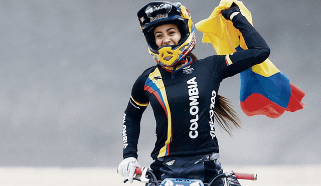 En la cima. La colombiana Mariana Pajón, campeona en BMX.