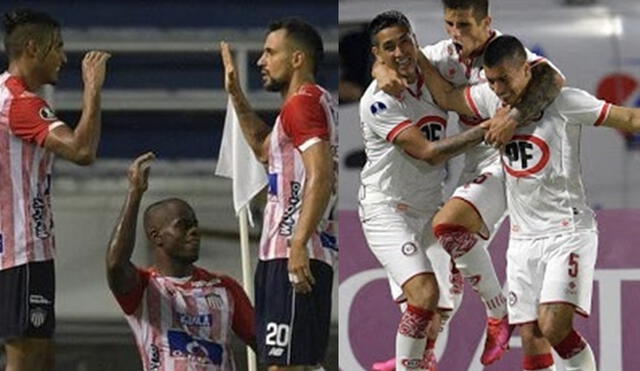 Junior y Unión La Calera juegan en el Metropolitano de Barranquilla por la Copa Sudamericana 2020. Foto: Composición de EFE