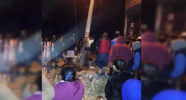 Desnudan y por poco linchan a presunto ladrón de autopartes en Arequipa
