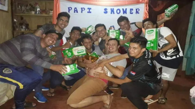 Amigos organizan un ‘papi shower’ y futuro padre queda sorprendido [FOTOS]