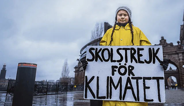 Activista. La joven sueca, Greta Thunberg, es un ícono para la ciudadanía global, especialmente para los jóvenes en la lucha contra el cambio climático. (Foto: AFP)