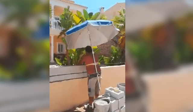 Facebook viral: albañil usa curiosa técnica para protegerse del sol y desata miles de risas [VIDEO]