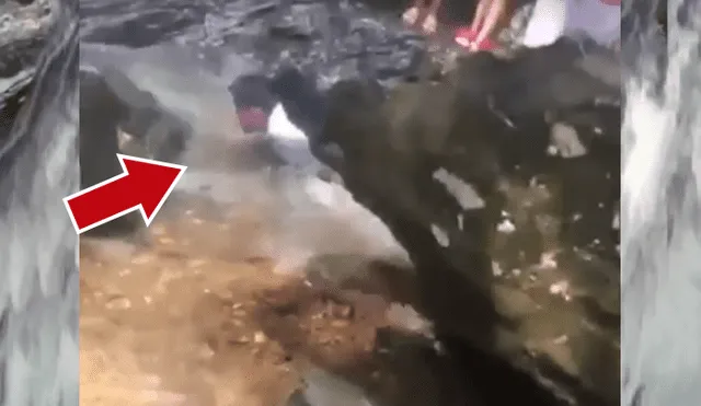 Facebook viral: hombre sufre accidente desde la cima de cascada por ver fotografías de modelo [VIDEO]