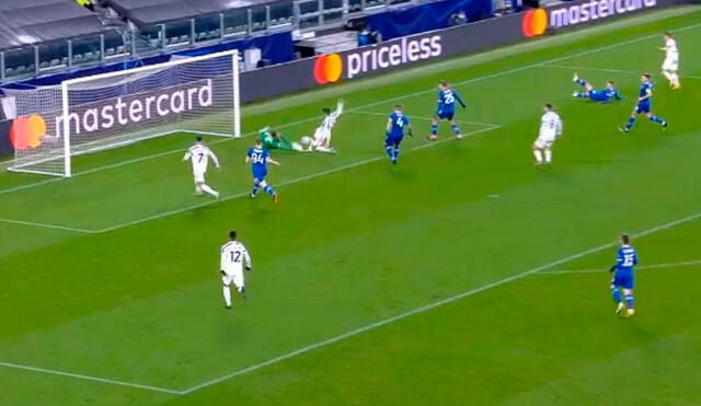 Cristiano Ronaldo sumó su segundo gol con la Juventus en Champions League 2020-21. Foto: captura ESPN 3.