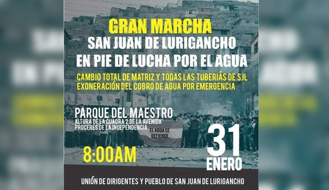 Convocan a marcha por el agua y cambio de tuberías en San Juan de Lurigancho 