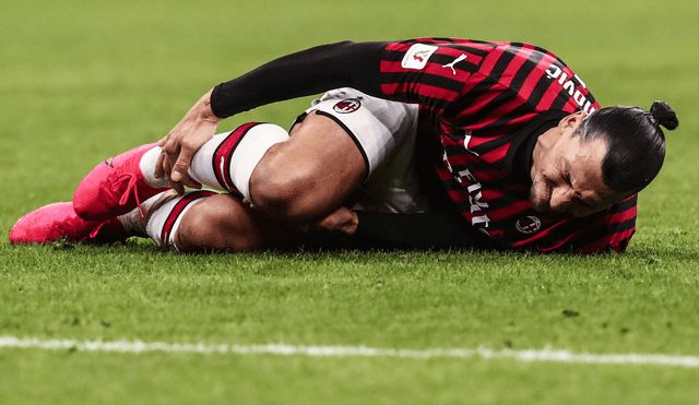 Zlatan Ibrahimovic se lesionó entrenando con el AC Milan. Foto: AFP